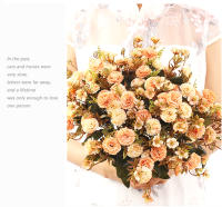 2PCS Decoración De Hogar Con Flores Artificiales Bouquet De Flores Falsas Para Boda Flores Para Novia Decoración De Habitación Plantas De Interior - details 1