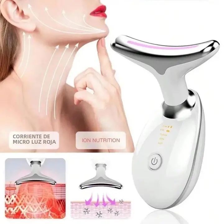Dispositivo De Masaje Terapia De Luz LED Para Belleza Facial Cuello Y Corporal Herramienta De Cuidado De La Piel Operado Por Batería Regalo Perfecto - 1