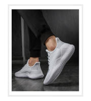 Zapatos Casuales Para Hombre Suela EVA Transpirables Talla Grande Color Negro Y Blanco Zapatillas Deportivas Con Cordones Mesh - details 3