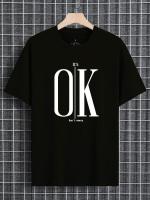 Camiseta Casual Para Hombre Con Estampado Gráfico Ok Conciso Manga Corta Cuello Redondo T-Shirts De Algodón Para Verano - details 12