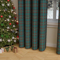 Cortinas De Navidad a Cuadros Térmicas Y Antipolvo Con Anillos Para Ventanas Cortina Negra Para Dormitorio Y Sala De Estar - details 22
