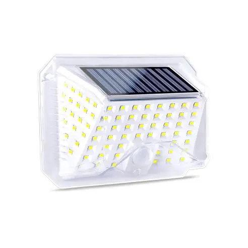 Mediawavestore - Lámpara Solar LED de Pared - Luz Fría con Sensor de Movimiento - IP66 - Duradera - Recargable - 1