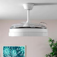 Ventilador de techo con luz LED 70W Blanco, 3 tonalidades, aspas retráctiles, 6 velocidades, control remoto, memoria, temporizador, silencioso y bajo consumo. - details 3