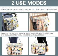 Bolsa de almacenamiento para cochecito de bebé Bolsa de almacenamiento para cochecito de Enfermería de gran capacidad con bolsa de limpieza y soporte para taza Correa de hombro ajustable para la mayoría de los cochecitos Bolso multifuncional (rosa) - details 0
