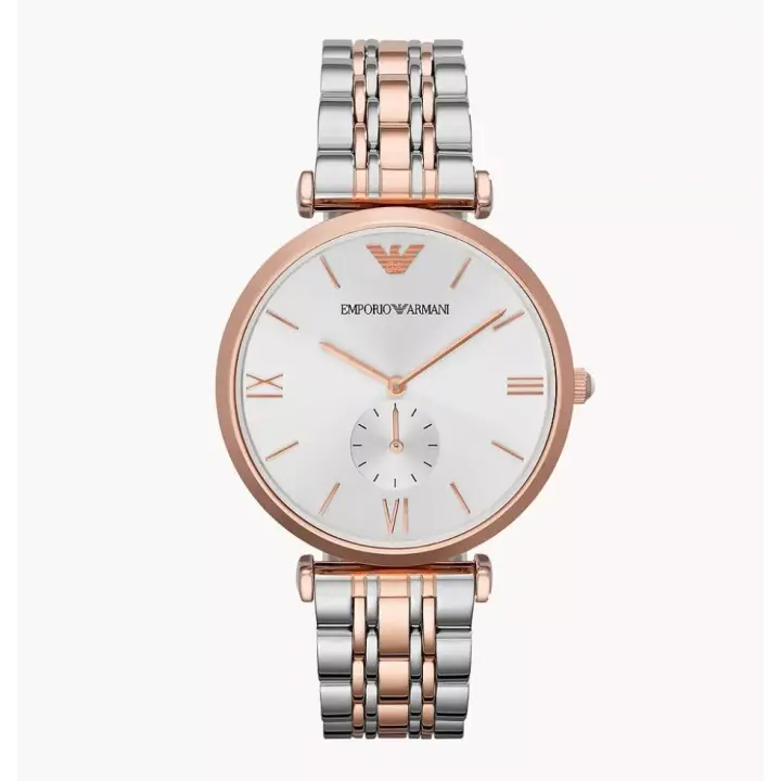 Relojes Hombre Emporio Armani-Emporio Armani retro esfera de plata de dos colores de la banda de acero Reloj de los hombres AR1677 - 1