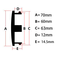 Juego De 4 Cubiertas De Eje Para Ruedas De Coche 70mm Negro Y Plateado ABS Protección Contra Polvo Accesorios De Modificación De Coche - details 0