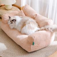 Sofá Cama para Perros y Gatos | Base Antideslizante, Juguetes Desmontables y Lavables al Máquina, Material Suave y Aacogedor • Tallas M/L para Mascotas Medias y Grandes - details 1