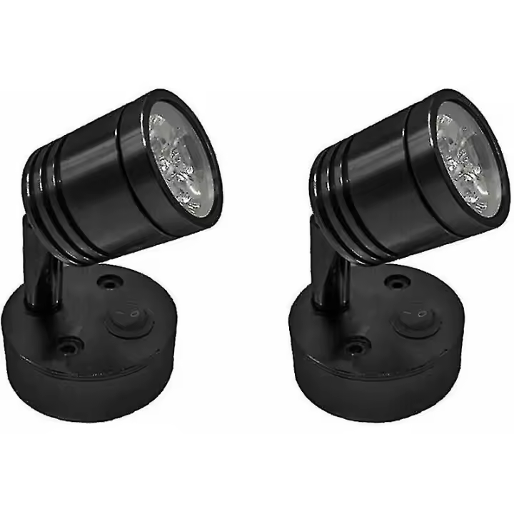 2 Unidades 12V Led Spot Luz de Lectura Lámpara de Cabecera de Parada Interrupción Regulable Autocaravana Caravana Flexible Cylinder Iluminación Interior Para El Barco Autocaravana () - 1