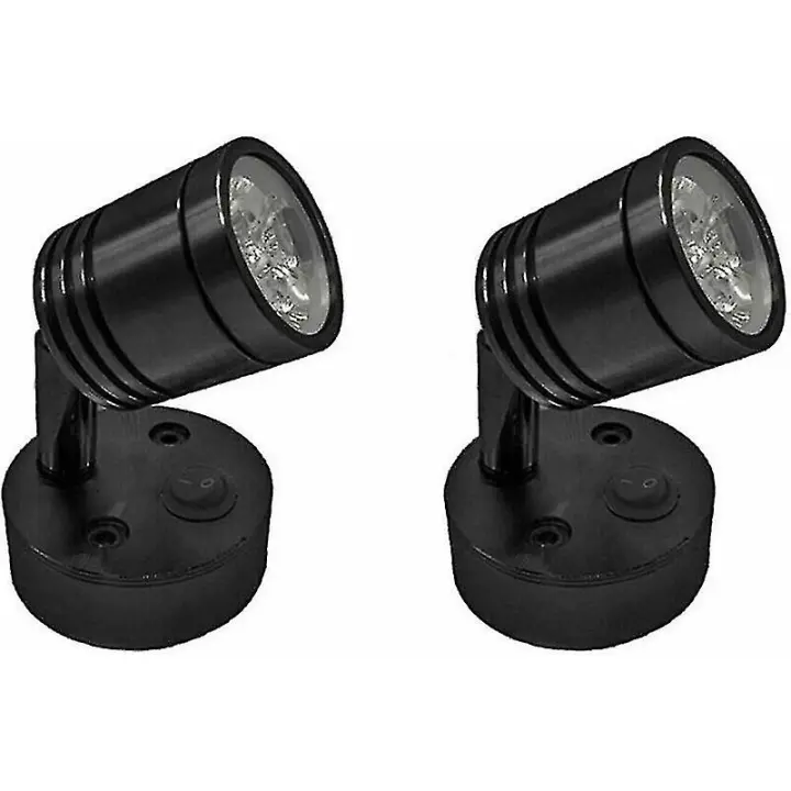 2 Unidades 12V Led Spot Luz de Lectura Lámpara de Cabecera de Parada Interrupción Regulable Autocaravana Caravana Flexible Cylinder Iluminación Interior Para El Barco Autocaravana () - 1