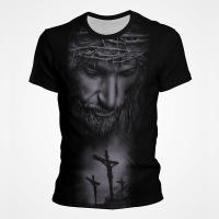 Camiseta 3D De Jesus Christ Para Hombres Moda Casual Verano Estilo Harajuku Streetwear Corta Cool Tops Poliéster O-Neck Unisex - details 1