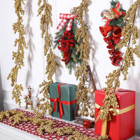 1pc Simulación De Uva De Navidad Para Decoración De Fiesta Y Hogar Arreglo Floral Colgante De Valla Estilo Navideño - details 14