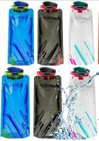 6Pcs Botella Plegable, Botella de agua plegable Portátil, 700ml Flexible Botella de Agua Reutilizable para Camping, Senderismo, Exploración, Viajar - details 1