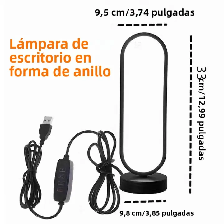 Lámpara De Mesa LED Decorativa Anillo Nueva Letra G 3 Colores Ajustables Luz Suave Estilo Noche Para Dormitorio Lámpara De Noche - 1