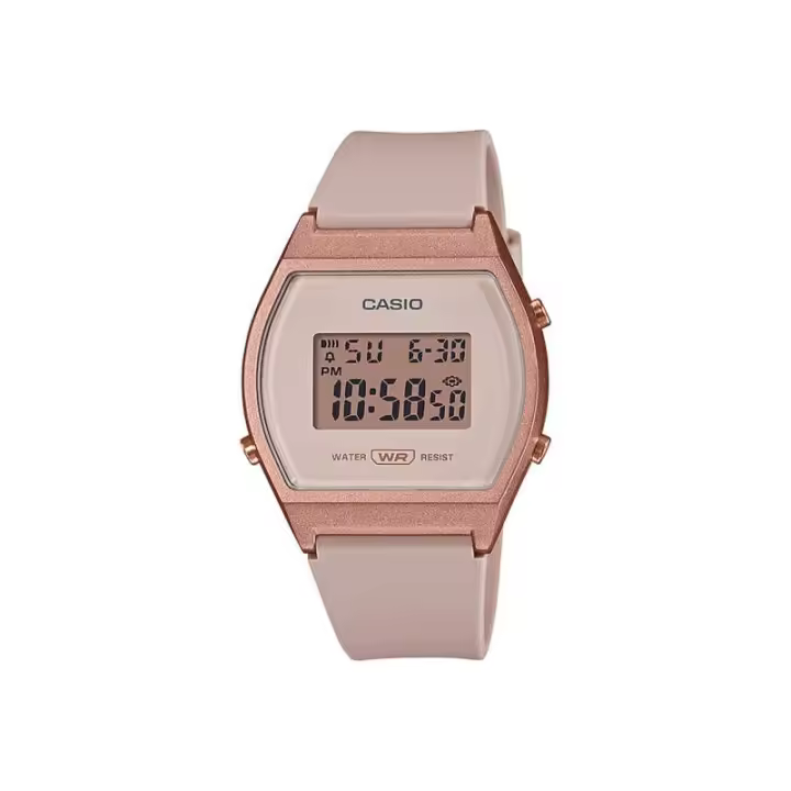 Reloj Digital Casio LW-204-4AEF para Mujer con Correa de Resina Beige y Caja de Resina Rosada - 1