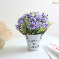 Maceta De Flores Artificiales Estilo Vintage Para Decoración De Oficina Y Hogar Rosa Roja Flor Artificial Potted Plant - details 3