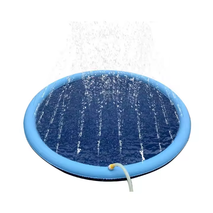 COTTECOTA-Alfombrilla Rociadora de Agua para Perros 100/150 cm Alfombrilla Interactiva para Piscina de Mascotas, Juego al Aire Libre, Juguetes para Perros, Gatos y Niños Piscina de Baño uguetes para el agua al aire libre Verano Diversion Vacaciones (4041) - 1