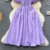 Vestido Elegante Para Mujer Verano 2024 Manga Suelta Vintage Fiesta Moda Coreana Vestidos A-Line Cuello Cuadrado Midi Sin Capucha - details 10