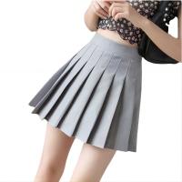 Falda Plisada Para Mujer 2024 Estilo Harajuku Color Sólido Cintura Alta Mini Falda Elegante Y Moda Tallas XS-3XL Algodón Y Spandex - details 1