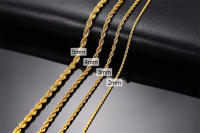 Cadena De Acero Inoxidable Para Hombres Minimalista Y Larga Disponible En Oro Y Plata 2 a 5 Mm Collar De Cadena Twist Unisex - details 12