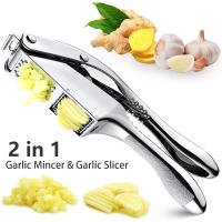 Nueva Presa De Ajo En Acero Inoxidable 2 En 1 Picadora Y Molinillo Doble Función Herramienta De Squeezer Manual Para Cocina Gadgets De Cocina - details 0