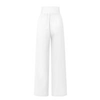 Pantalones Anchos De Pierna Con Bolsillo Para Mujer Estilo Algodón Lino Primavera Verano Cintura Alta Ruched Casual Pantalones De Playa - details 22