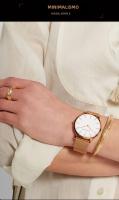 Reloj De Mujer Hannah Martin Con Movimiento Japonés Original Acero Inoxidable Malla Clásico Minimalista Rosado Oro - details 2
