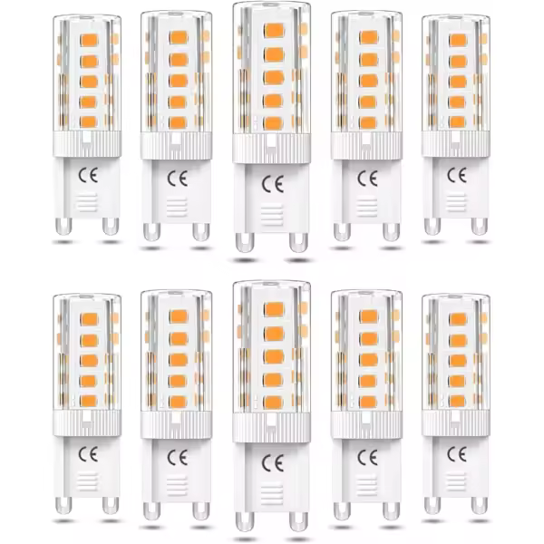 10 piezas G9 bombilla LED regulable 5W blanco cálido 3000K G9 bombillas LED halógenas equivalente 50W AC110/220V [clase de energía F] - 1