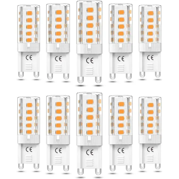 10 piezas G9 bombilla LED regulable 5W blanco cálido 3000K G9 bombillas LED halógenas equivalente 50W AC110/220V [clase de energía F] - 1