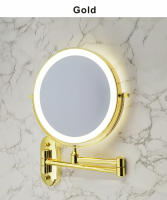 Espejo De Maquillaje Montado En La Pared 8 Pulgadas Negro Con Luz LED De 3X-10X Magnificación Doble Cara Para Baño Y Cosméticos - details 10