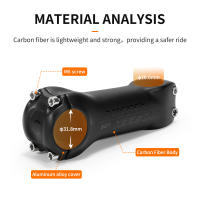 TOSEEK K04 Tornillo De Carbono Para Bicicleta De Montaña 6/17 Grados 31.8mm Handlebar Stems 70/80/90/100/110/120/130mm Negro Mate Piezas De Bicicleta - details 16