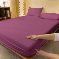 Sábana Sólida Mate 1 Pieza Colcha Morada Para Dormitorio Cama Simple Sin Fundas De Almohada Material Poliéster 100% - details 2