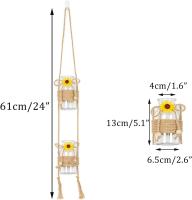 Macetas colgantes para plantas de interior, florero de vidrio pequeño para flores, florero rústico claro, florero decorativo, adornos de plantas de vidrio para sala de estar - details 3