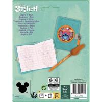 Mini  Diario Con Candado 10x8x2 más Bolígrafo con Pompón Stitch - details 1