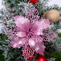 Poinsettia Artificial De Flores Plateado Dorado Rojo Para Decoración De Navidad Árbol De Navidad Regalos De Año Nuevo Decoración De Casa - details 6