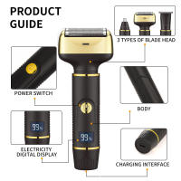 3 en 1 trimmer eléctrico de los hombres conjunto combinación de pantalla de visualización digital conjunto cortadora de pelo - details 0