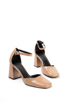 Paloma Wang Zapatos de tacón con correa para mujer en charol beige, glamour sofisticado, perfectos para cualquier evento especial - details 3