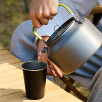 Kettle De Camping Portátil Exterior Antideslizante De Aluminio Ligero Con Manija Antisalpicaduras Para Picnic Y Cocina - details 7