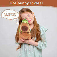 Juguete De Peluche Capybara Kawaii Con Mochila De Tortuga Para Niños Muñeco De Peluche Capibara Marrón Con Llavero De Mochila Regalos Para Niños - details 4