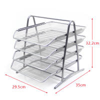 10564-11 Bandeja sobremesa metálica q-connect rejilla plateada 4 bandejas - details 1