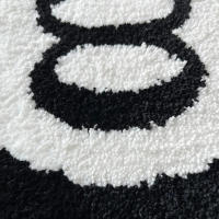 LAKEA Alfombra Redonda De 8 Bolas Negra Antideslizante Para Sala De Estar Baño Decoración Del Hogar Alfombra De Piso Flocking Máquina De Técnica De Tejido Geométrica Para Adultos - details 3