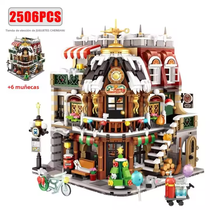 Bloques De Construcción Miniatura De Vistas De Ciudad Para Navidad Casa De Café Y Edificios Juguete De Bloques De Construcción Para Niños Regalos - 1