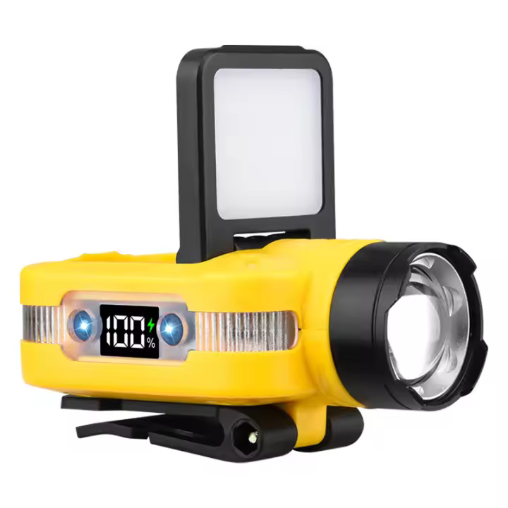 Nuevo faro de inducción multifunción láser blanco, luz de advertencia roja y azul, pantalla digital ajustable en múltiples ángulos, luz con clip en la tapa - 1