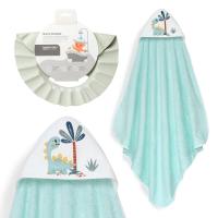 Capa de Baño bebe Interbaby Dino  verde  01261-03, Toalla con Capucha Algodón, 100x100cm. Secado Rápido Ideal Recién Nacidos con gorro baño - details 7