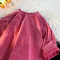 Camiseta Estilo Retro Americano Pesada De Color Sólido Para Hombres Y Mujeres Manga Corta Verano Moda De Calle Antiguo Talla Grande Ropa Lavada - details 12