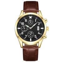 Reloj De Cuero Para Hombre Popular Con Función De Calendario Y Luminiscencia Movimiento Métrico Estilo Simple Bandeja De 26cm Material De Correa Y Caja De Acero Inoxidable - details 7