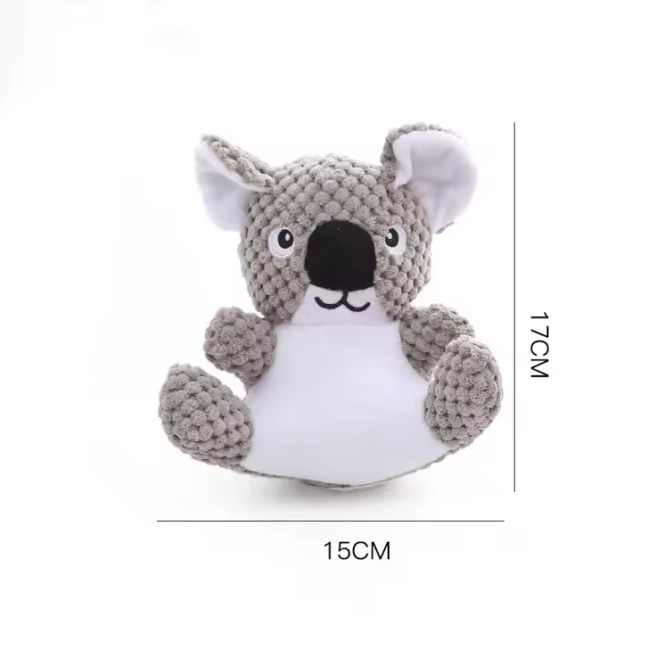 Juguete De Mascota Interactivo Para Perros Peluche De Ardilla Y Koala Suave De Algodón Para Mordedor Y Entrenamiento Vocalizable Tamaño Grande - 1