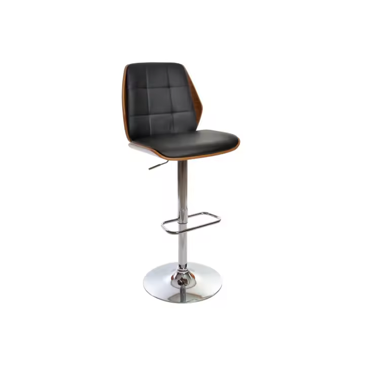 SILLA PU NOGAL 50X52X121 AJUSTABLE CROMADO NEGRO FIJALO MB208344 - 1