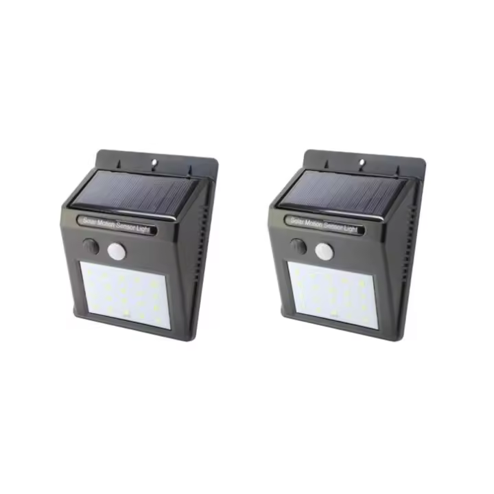 Mini aplique solar LED, 2 unidades, recargable de pared - 1