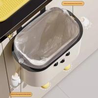 Cesta De Basura Colgante Para Cocina Y Baño Hecha De Plástico ABS Duradero Fácil De Limpia Cubierta Superior Previene Olores - details 2