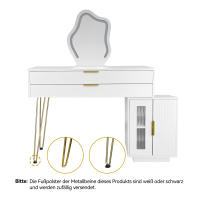 Blanco de Diseño eshamotable, Modern Efecto para dormitorio-Dimensiones: A100/H78/D40 cm (taburete no incluido) - details 1